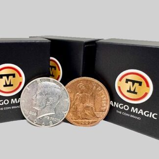 Real Low Silver Scotch and Soda (Half Dollar and English Penny) by Tango Magic (D0199)