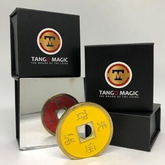 Chinese Coin (CH0020) Red & Yellow by Tango Magic - Tricks